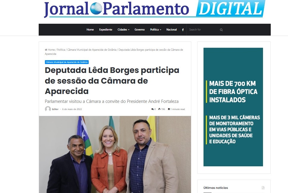 Deputada Lêda Borges participa de sessão da Câmara de Aparecida