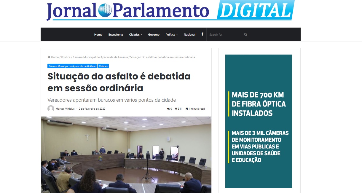 Situação do asfalto é debatida em sessão ordinária