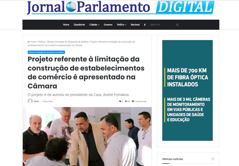 Projeto referente à construção de estabelecimentos de comércio é apresentado na Câmara