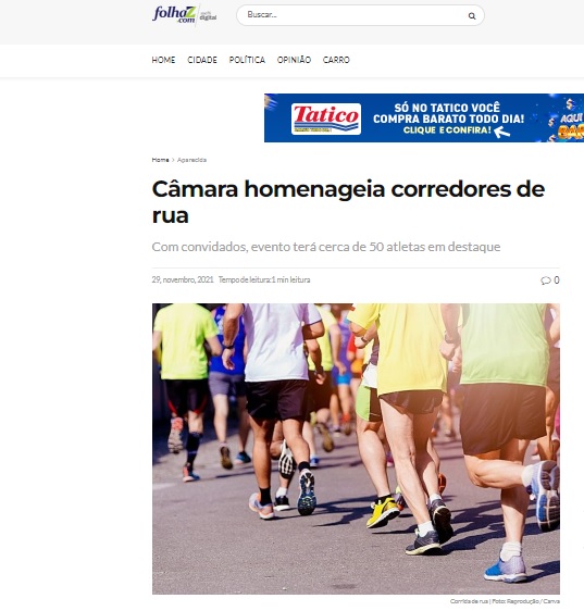 Câmara homenageia corredores de rua