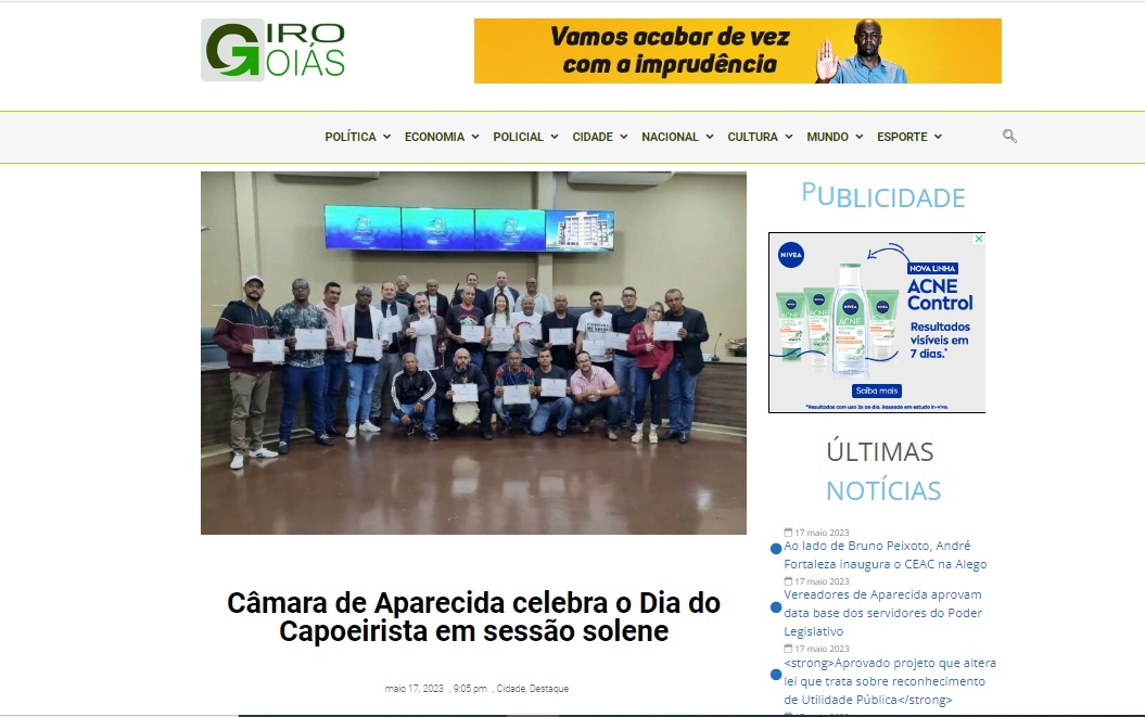 Câmara de Aparecida celebra o Dia do Capoeirista em sessão solene