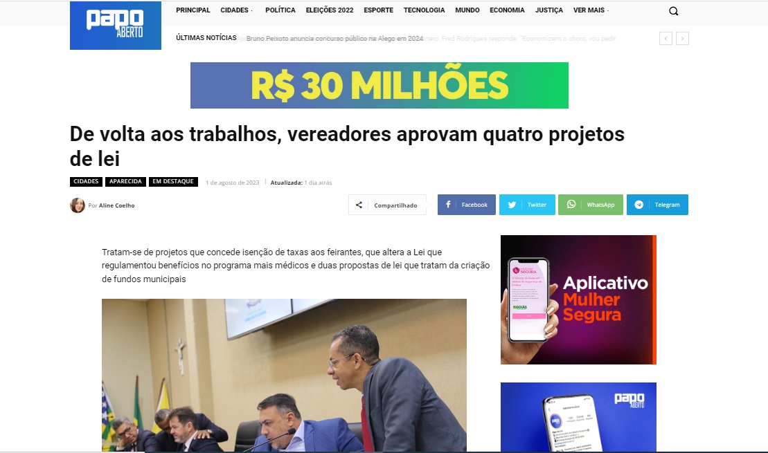 De volta aos trabalhos, vereadores aprovam quatro projetos de lei