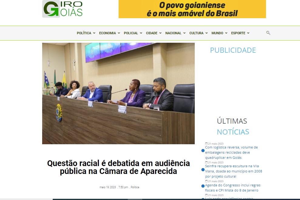 Questão racial é debatida em audiência pública na Câmara de Aparecida