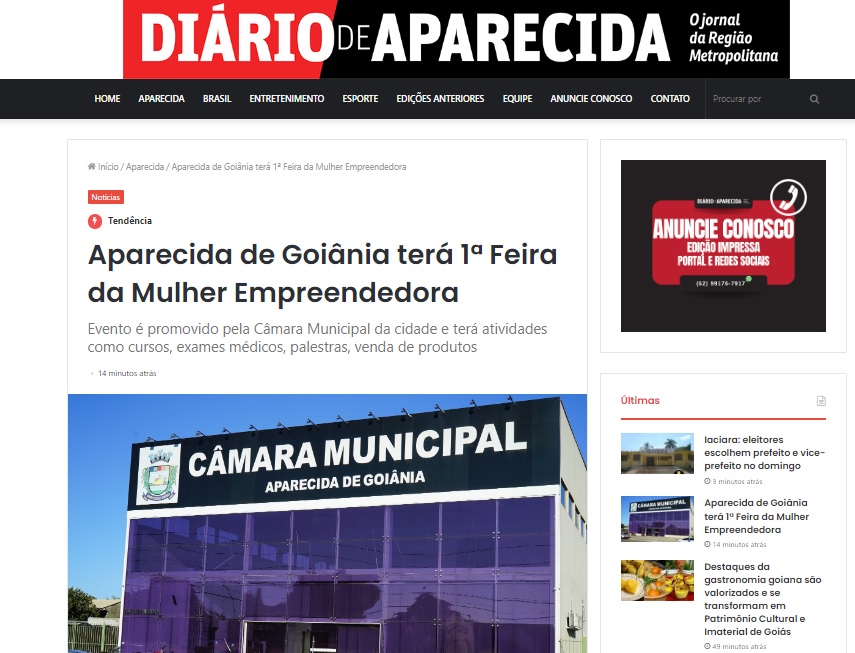 Aparecida de Goiânia terá 1°Feira da Mulher Empreendedora