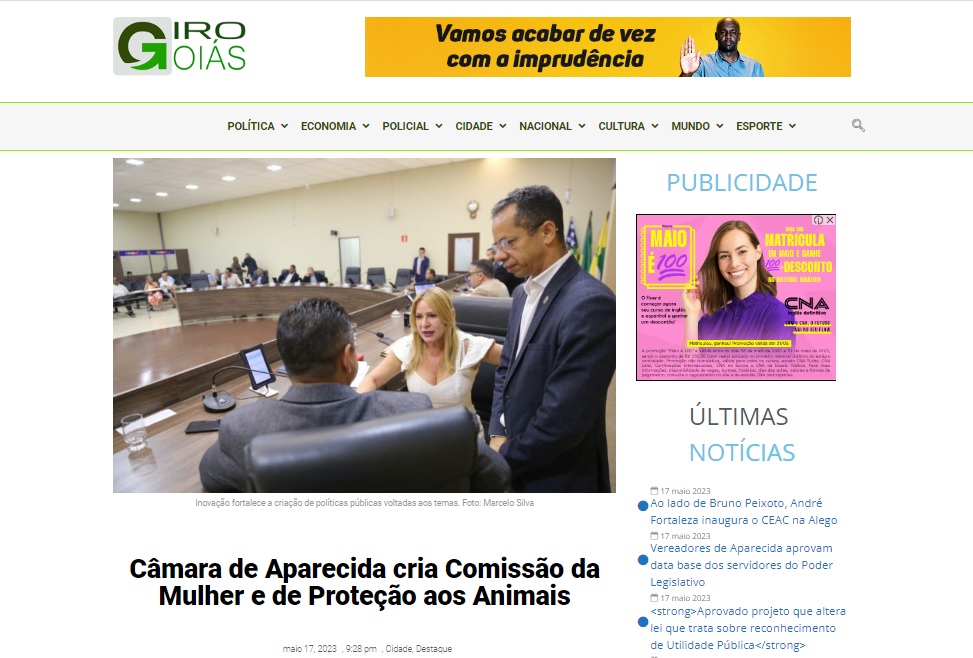 Câmara de Aparecida cria Comissão da Mulher e de Proteção aos Animais