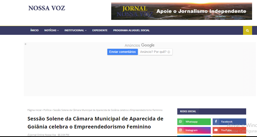 Sessão Solene celebra o Empreendedorismo Feminino