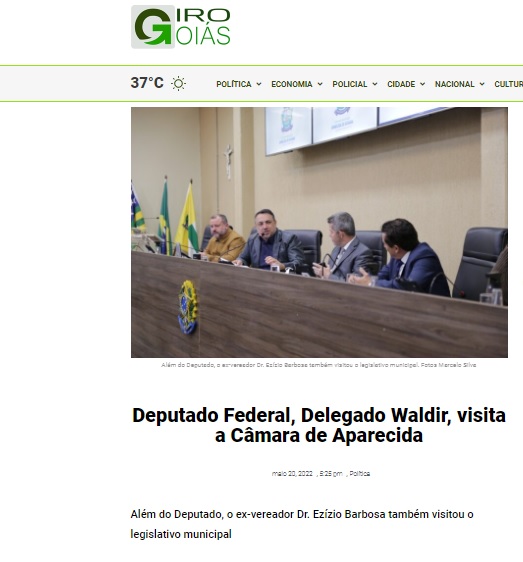 Deputado Federal, Delegado Waldir, visita a Câmara de Aparecida