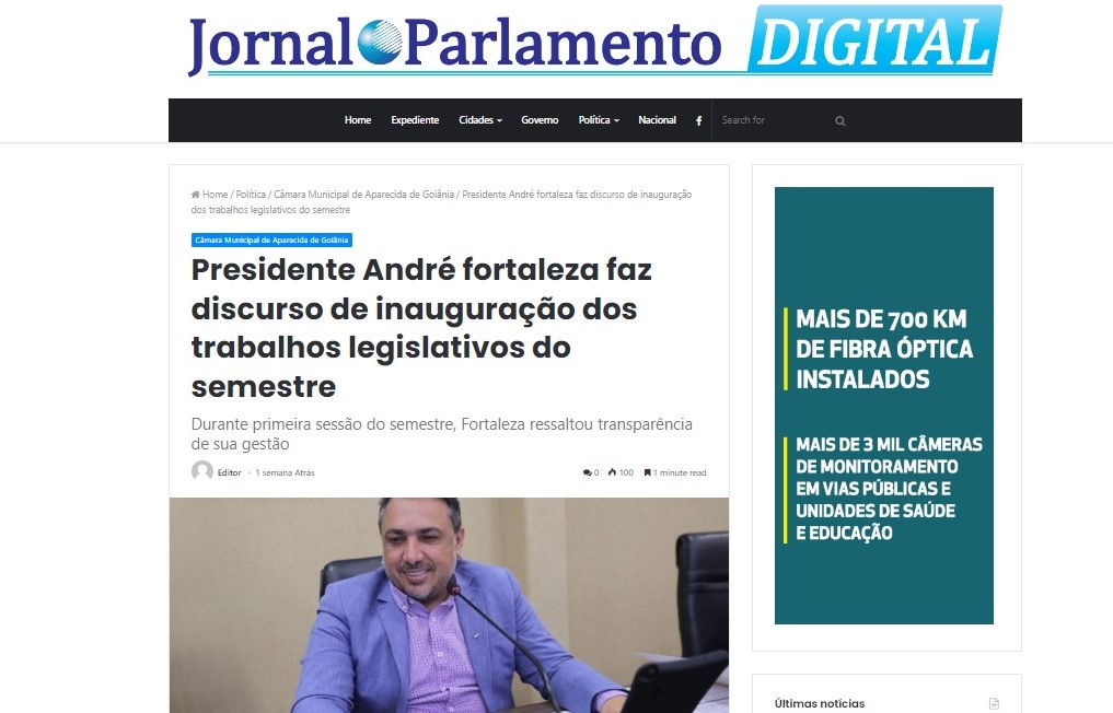 Presidente André Fortaleza faz discurso de inauguração dos trabalhos legislativos do semestre