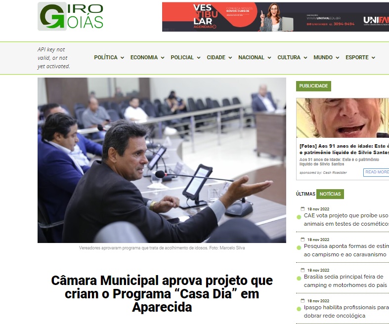 Câmara Municipal aprova projeto que criam o Programa "Casa Dia" em Aparecida