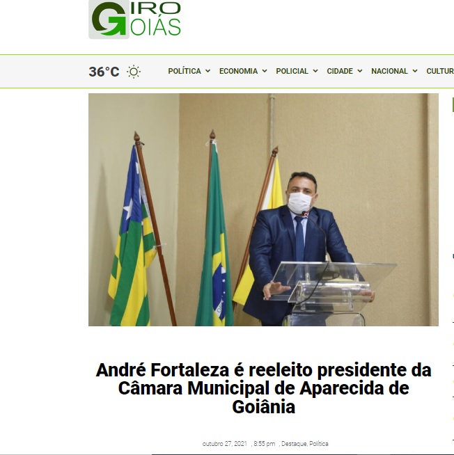 André Fortaleza é reeleito presidente da Câmara Municipal de Aparecida de Goiânia